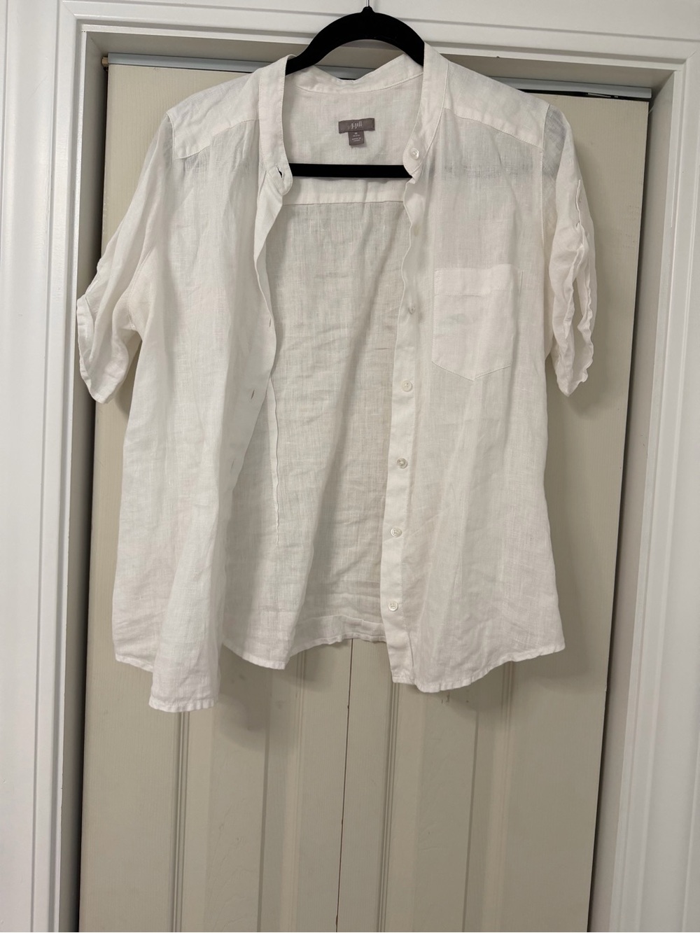 J. Jill White Linen Button-Down Shirt